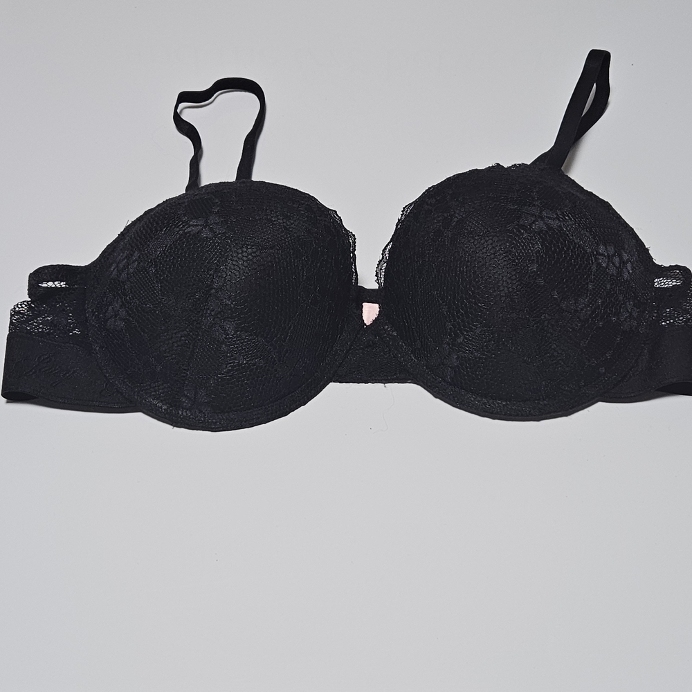 Juicy Couture 38C Black Lace Sexy Push Up Everyday Bra NWOT